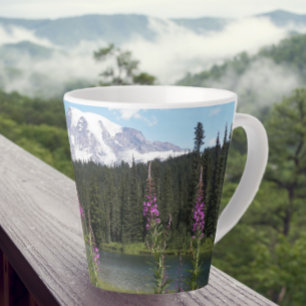 Tasse Latte Parc national du Mont Rainier Paysage Fleur sauvag