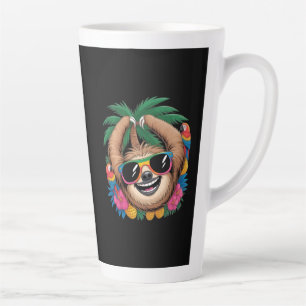 Tasse Latte Paresseux Tropical Kawaii – Vibrations É estivales