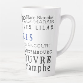 Tasse Latte Paris et ses monuments