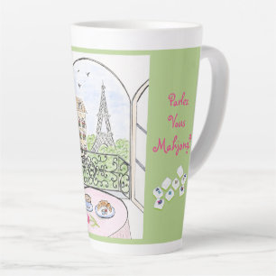 Tasse Latte Paris et tour Eiffel MAHJONG fantaisiste