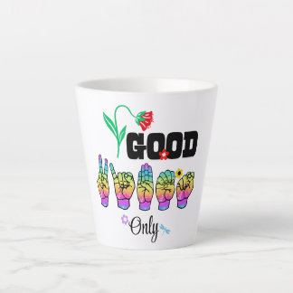 Tasse Latte Parlez d'amour. Remuez de bonnes vibrations