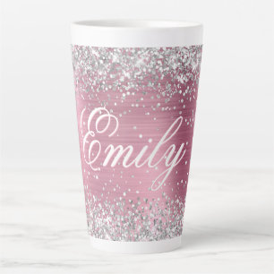 Tasse Latte Parties scintillant d'argent personnalisée Foil ro