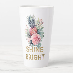 Tasse Latte Parties scintillant d'or ananas brillant