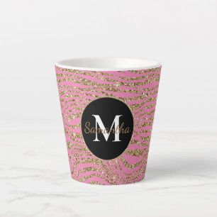 Tasse Latte Parties scintillant Zebra Gold Rose