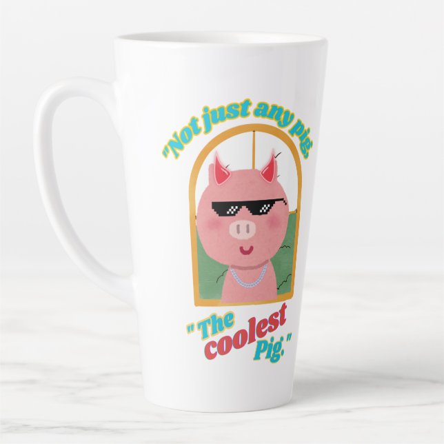 Tasse Latte Pas n'importe quel cochon, le cochon le plus cool (Gauche)