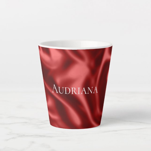 Tasse Latte Passion Rouge Romantique Faux Satin (Devant)