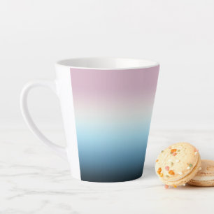 Tasse Latte Pastel rose et bleu Dégradé Indigo Rose Ombre