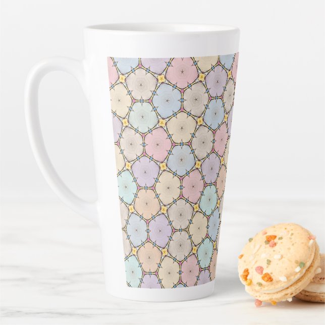 Tasse Latte Pastel Wood Slices Drawing (En situation)