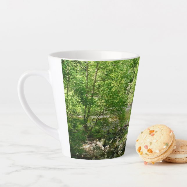 Tasse Latte Patapsco River View Maryland Nature Photographie (En situation)