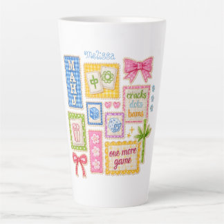 Tasse Latte Patches de Mahjong personnalisés Broderie fausse