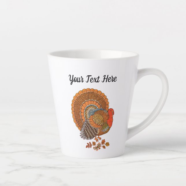 Tasse Latte Pâte à queue de dinde mâle Pâté de plumes colorées (Droite)