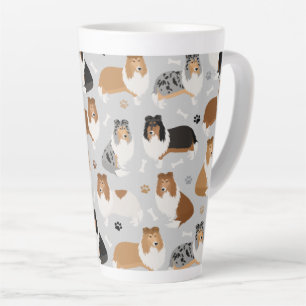 Tasse Latte Pâtes et os de collie rugueux en latte