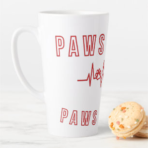 Tasse Latte Pâtes & Love Cute Pet Lover Typographie Amoureux d