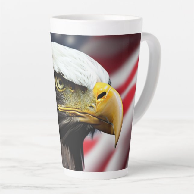 Tasse Latte Patriotique/Aigle/Américain/USA (Angle droit)