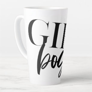 Tasse Latte Patronne Texte noir moderne