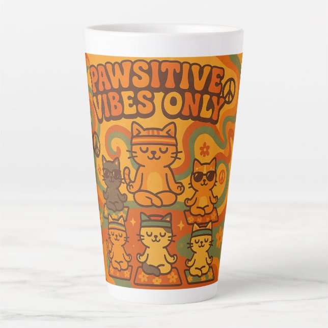Tasse Latte Pawsitive Vibes Only (Devant)