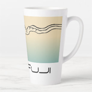 Tasse Latte Paysage du Mt. Fuji avec Nuages