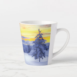 Tasse Latte Paysage hivernal