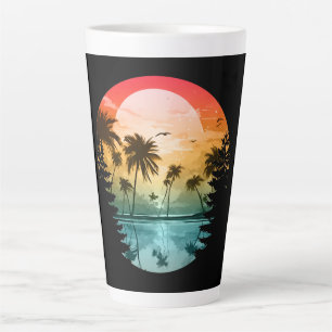 Tasse Latte Paysage naturel de plage cadeau de vacances d'été