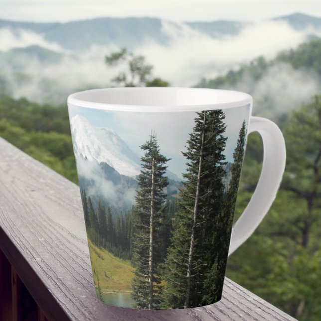 Tasse Latte Paysage pittoresque du Mont Rainier (In Situ Outside)