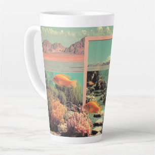 Tasse Latte Paysage surréaliste du désert océanique avec porte