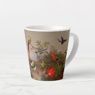 Tasse Latte Paysage tropical avec dix colibris