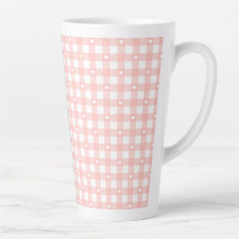 Tasse Latte Peach Orange Checks