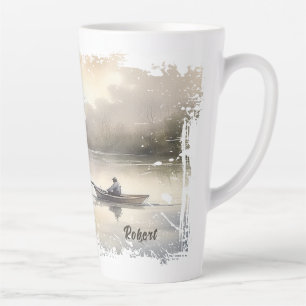 Tasse Latte Pêche sur le lac en détresse