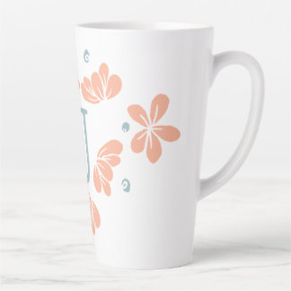 Tasse Latte Pêcher Pétale Florale initiale Musique