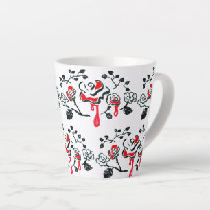 Tasse Latte Peindre Le Rouge Rose