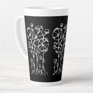 Tasse Latte Peinture à la main - Arbre Abstrait Groupe 2