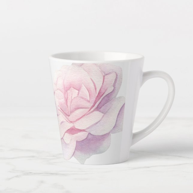 Tasse Latte Peinture à la main Peonies Imprimer (Droite)