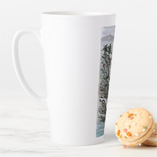 Tasse Latte Peinture à l'encre chinoise traditionnelle
