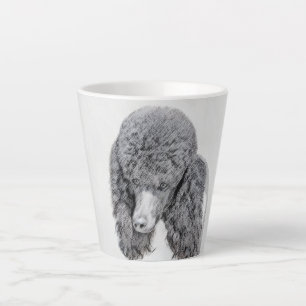 Tasse Latte Peinture à paille noire standard - Art du chien