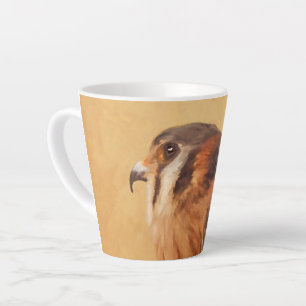 Tasse Latte Peinture américaine Kestrel - Art original pour oi