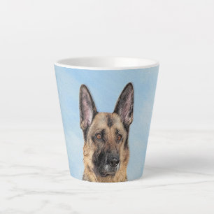 Tasse Latte Peinture berger allemande - jolie art original chi