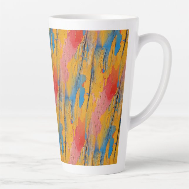 Tasse Latte Peinture colorée (Droite)
