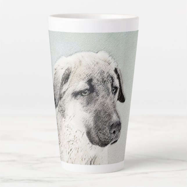Tasse Latte Peinture de berger anatolienne - Art original de c (Devant)