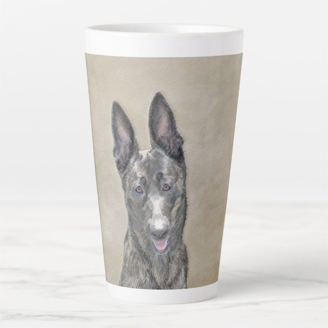 Tasse Latte Peinture de berger hollandais - jolie art original (Devant)