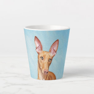 Tasse Latte Peinture de Chien Pharaon - Drôle d'Art Original d