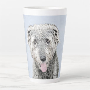 Tasse Latte Peinture de Wolfhound irlandais - Joli art origina
