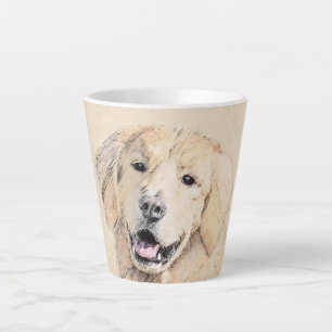Tasse Latte Peinture Golden Retriever - Joli art original chie