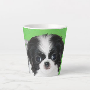 Tasse Latte Peinture japonaise de chiot - Art original de chie