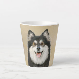 Tasse Latte Peinture Lapphund Finlandaise - Joli art original 