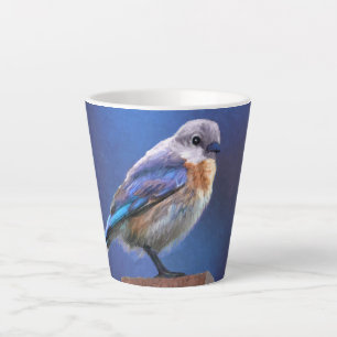 Tasse Latte Peinture pour oiseaux bleus (femelle) - Art origin