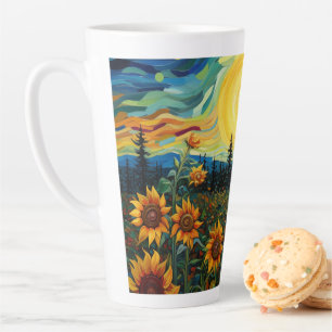 Tasse Latte Peinture Tournesols de Van Gogh
