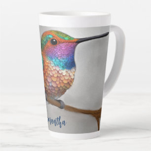 Tasse Latte Peinture vibrante de colibri d'Allen