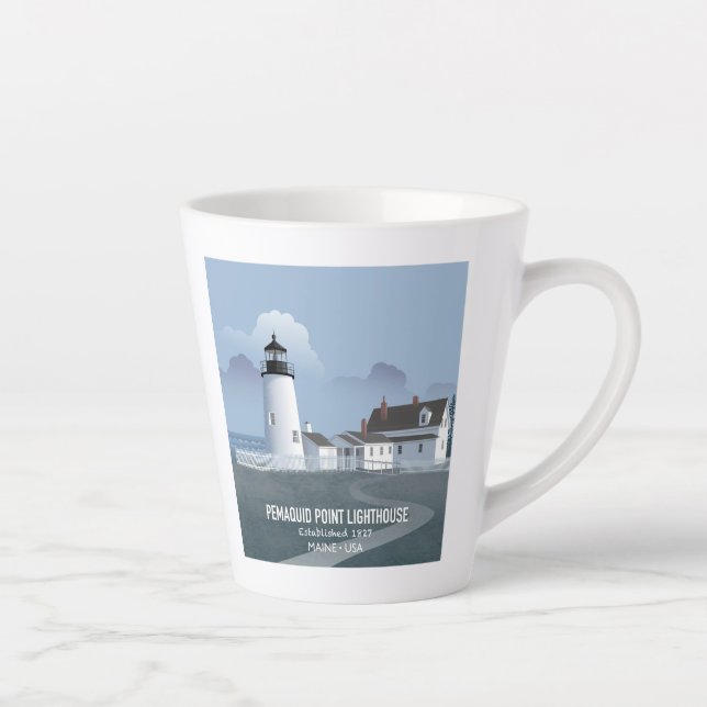 Tasse Latte Pemaquid Point Lighthouse (Droite)