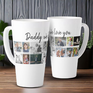 Tasse Latte Père avec enfants Famille Papa 14 Collage de photo