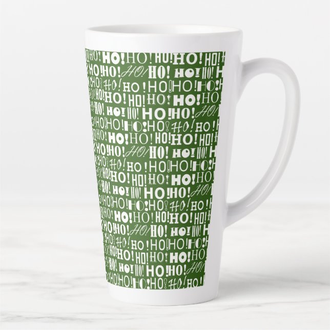 Tasse Latte Père Noël Jolly Christmas HO ! Oh ! HO ! dans Navy (Droite)